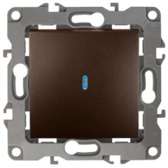 Выключатель с подсветкой 10АХ-250В IP20 Эра 12, бронза 12-1102-13
