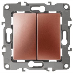 Переключатель двойной 10АХ-250В IP20 Эра 12, медь 12-1106-14