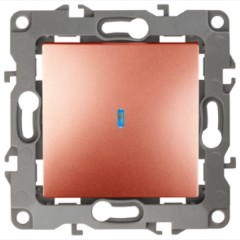 Выключатель с подсветкой 10АХ-250В IP20 Эра 12, медь 12-1102-14