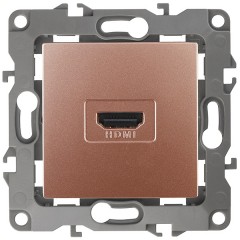 Розетка HDMI IP20 Эра 12, медь 12-3114-14
