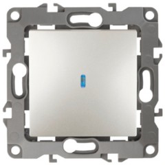 Выключатель с подсветкой 10АХ-250В IP20 Эра 12, перламутр 12-1102-15