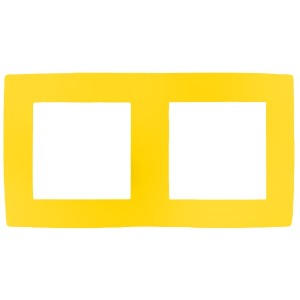 Рамка на 2 поста Эра 12, жёлтый 12-5002-21