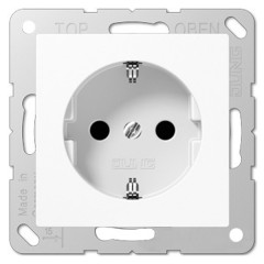 Розетка с/з 220В 16а безвинтовой зажим Jung ECO Profi Белый