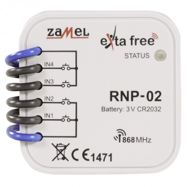 Купить Радиомодуль встраиваемый Zamel Exta Free для кнопочного выключателя без фиксации 4 канала 3В DC
