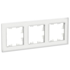 Рамка SE AtlasDesign Nature 3 поста, матовое стекло белый