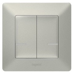 Умный беспроводной выключатель 2-клавишный Legrand Valena Life NETATMO алюминий