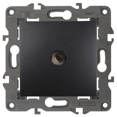 Розетка TV проходная IP20 Эра Elegance антрацит 14-3102-05