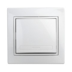 Выключатель 10А 250В  IP20 Intro Plano, белый 1-101-01