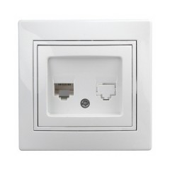 Розетка информационная RJ45 IP20  Intro Plano, белый 1-303-01