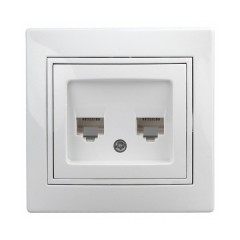 Розетка информационная 2хRJ45 IP20  Intro Plano, белый 1-304-01