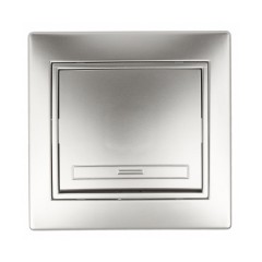 Выключатель 10А 250В  IP20 Intro Plano, алюминий 1-101-03