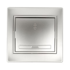 Переключатель 10А 250В  IP20 Intro Plano, алюминий 1-103-03