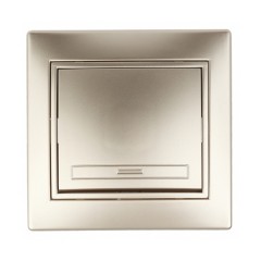 Выключатель 10А 250В  IP20 Intro Plano, шампань 1-101-04