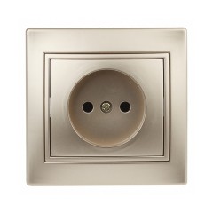 Розетка 2P 16А 250В IP20 Intro Plano, шампань 1-201-04