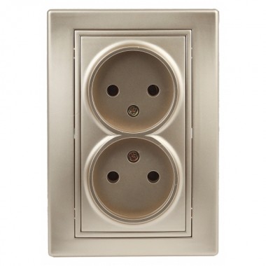 Отзывы Розетка 2х2P 16А 250В IP20 Intro Plano, шампань 1-204-04