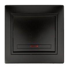 Выключатель с подсветкой 10А 250В  IP20 Intro Plano, антрацит 1-102-05