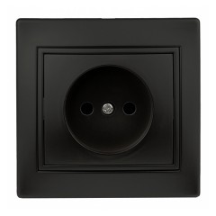 Розетка 2P 16А 250В IP20 Intro Plano, антрацит 1-201-05