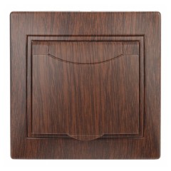 Розетка 2P+E Schuko с крышкой 16А 250В IP20 Intro Plano, венге 1-203-10