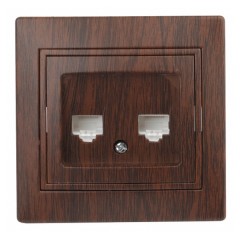 Розетка информационная 2хRJ45 IP20  Intro Plano, венге 1-304-10