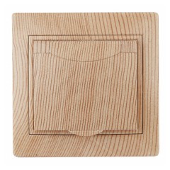 Розетка 2P+E Schuko с крышкой 16А 250В IP20 Intro Plano, сосна 1-203-11