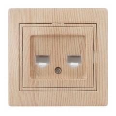 Розетка информационная 2хRJ45 IP20  Intro Plano, сосна 1-304-11
