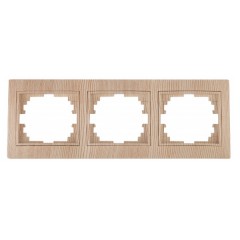 Рамка на 3 поста горизонтальная Intro Plano, сосна 1-503-11
