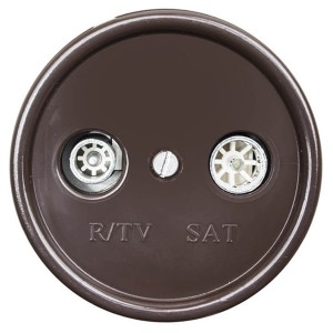 Накладка (центральная плата) для розетки R/TV-Sat Bironi Шедель, пластик коричневый