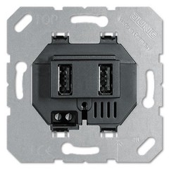 Зарядное устройство для  USB тип А и USB тип С макс.3000 мА Jung черный механизм