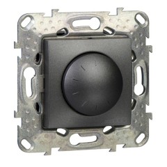 Диммер LED универсальный поворотно-нажимной 4-400W SE Unica, графит