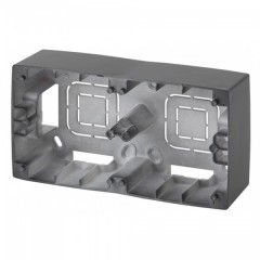 Коробка накладного монтажа Эра 12 2 поста, графит 12-6102-12