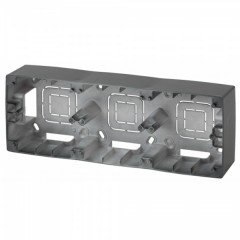Коробка накладного монтажа Эра 12 3 поста, антрацит 12-6103-05