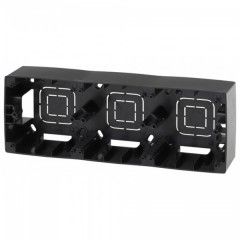 Коробка накладного монтажа Эра 12 3 поста, чёрный 12-6103-06