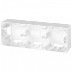 Коробка накладного монтажа Эра 12 3 поста, перламутр 12-6103-15