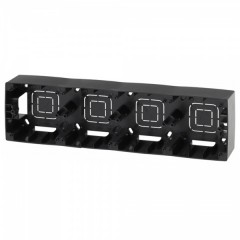 Коробка накладного монтажа Эра 12 4 поста, чёрный 12-6104-06