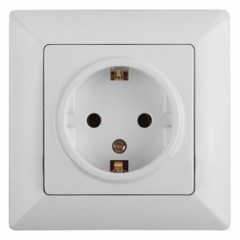 Розетка 2Р+Е Schuko 16А-250В Intro Solo, белый 4-202-01