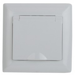 Розетка 2Р+Е Schuko с крышкой 16А-250В Intro Solo, белый 4-203-01