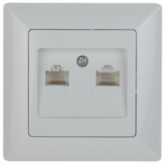 Розетка информационная 2хRJ45 Intro Solo, белый 4-304-01