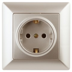 Розетка 2Р+Е Schuko 16А-250В Intro Solo, шампань 4-202-04