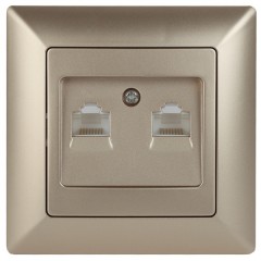 Розетка информационная 2хRJ45 Intro Solo, шампань 4-304-04