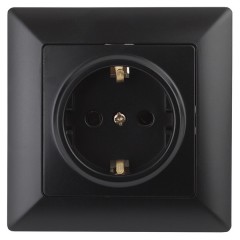 Розетка 2Р+Е Schuko 16А-250В Intro Solo, антрацит 4-202-05