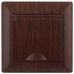 Розетка 2Р+Е Schuko с крышкой 16А-250В Intro Solo, венге 4-203-10