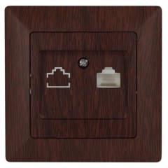 Розетка телефонная RJ11 Intro Solo, венге 4-302-10