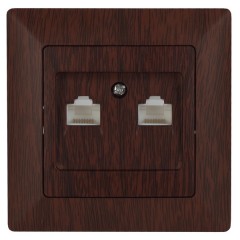 Розетка информационная 2хRJ45 Intro Solo, венге 4-304-10
