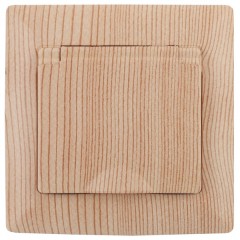 Розетка 2Р+Е Schuko с крышкой 16А-250В Intro Solo, сосна 4-203-11