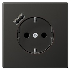Розетка с/з и с USB-зарядным устройством тип С Jung LS Антрацит