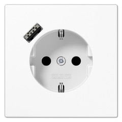 Розетка с/з и с USB-зарядным устройством тип С Jung LS Белый