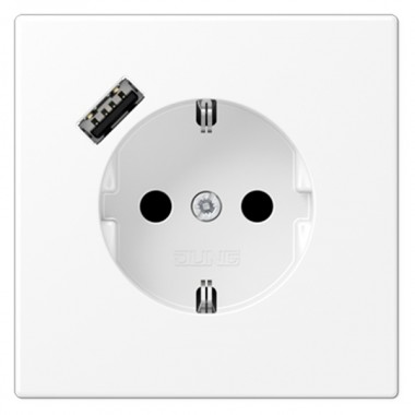Обзор Розетка с/з и с USB-зарядным устройством тип С Jung LS Белоснежный матовый