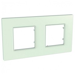 Рамка Unica Quadro 2 поста матовое стекло