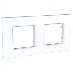 Рамка Unica Quadro 2 поста белая