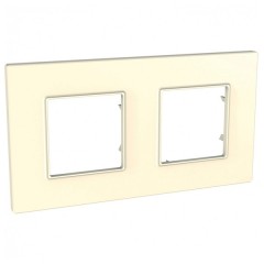 Рамка Unica Quadro 2 поста бежевая
